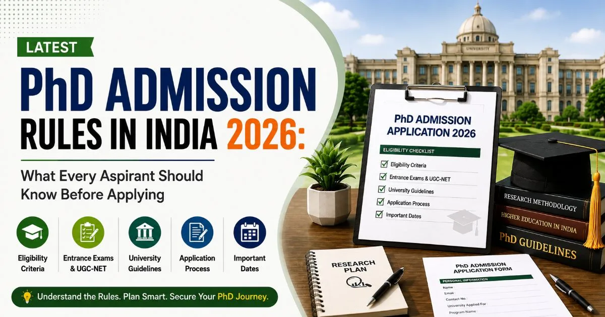 PhD admission rules in India 2026: eligibility, exams and application
